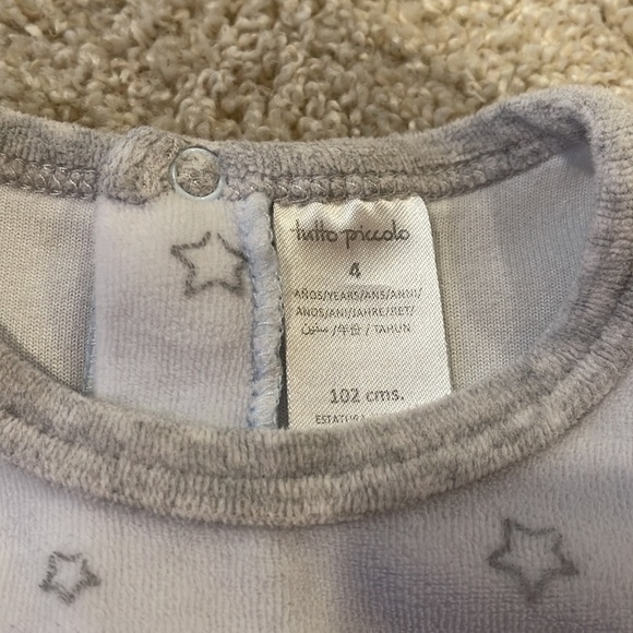 Tutti Piccolo velour snuggly pajamas, size 4T - Picture 3 of 6
